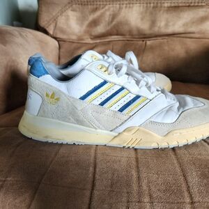Adidas Men's Athletic Shoes - White, Blue, and Yellow